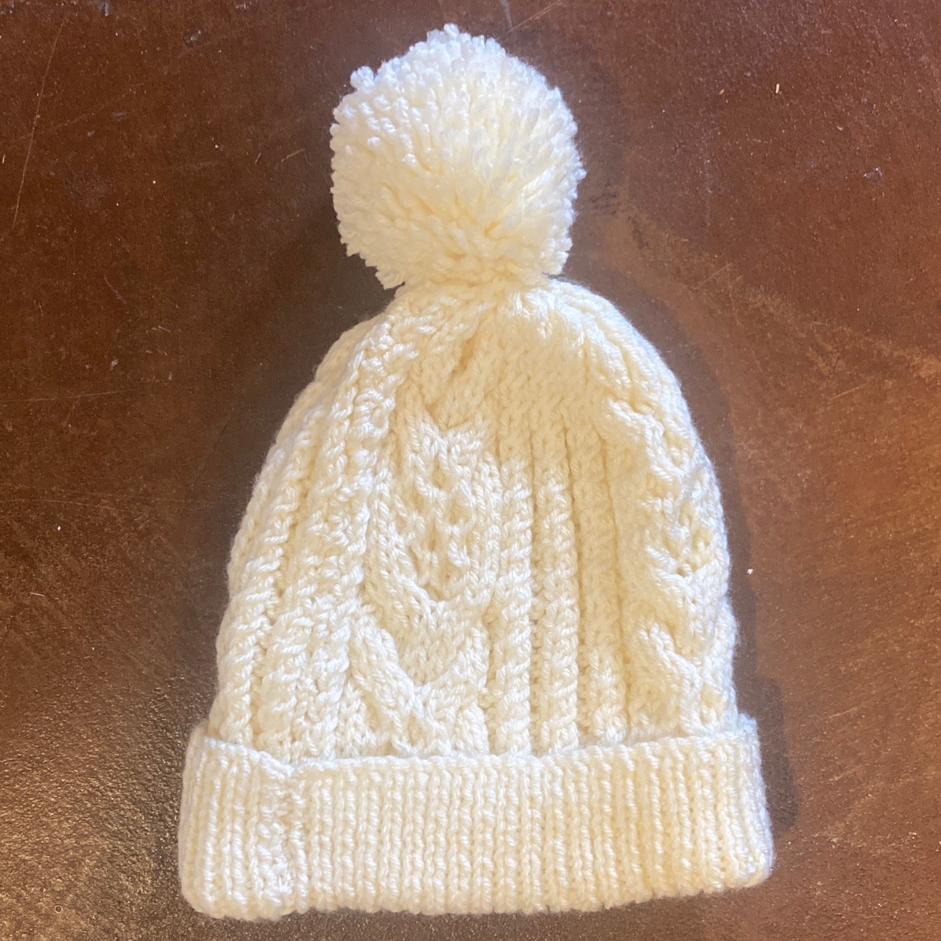 Handknit Pom Beanie Large THE KERRY COTTAGE