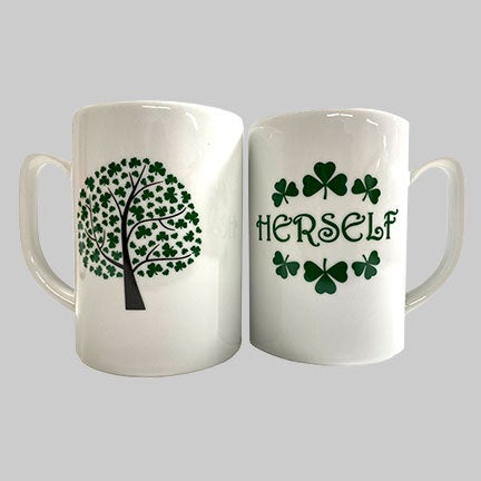 Galway Crystal Irish Blessing Latte Glass Mug Pair at IrishShop